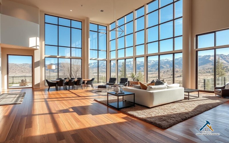 High End Homes Utah County Best Flooring A beautifully designed luxury home in Utah County with professionally installed hardwood flooring, providing a sophisticated and timeless appeal...
